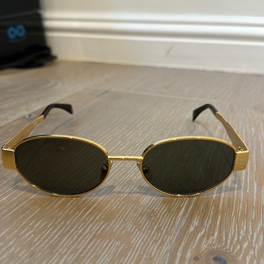 Round gold  triomphe Celine sunglasses